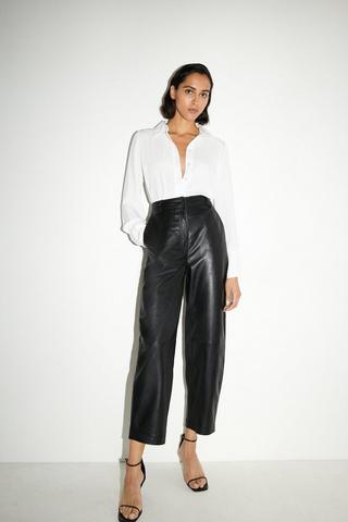 Faux Leather Trousers, Leather Look Trousers