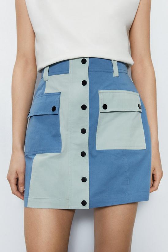 Warehouse Colour Block Utility Mini Skirt 3