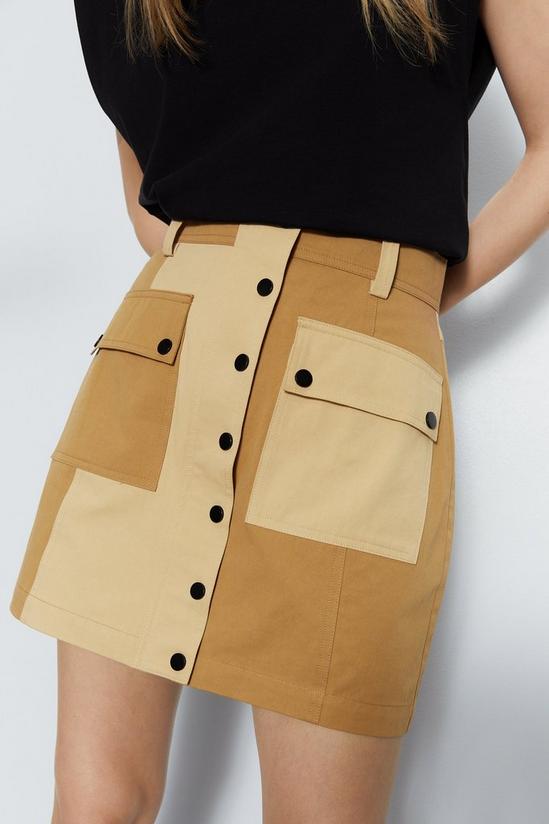 Warehouse Colour Block Utility Mini Skirt 1