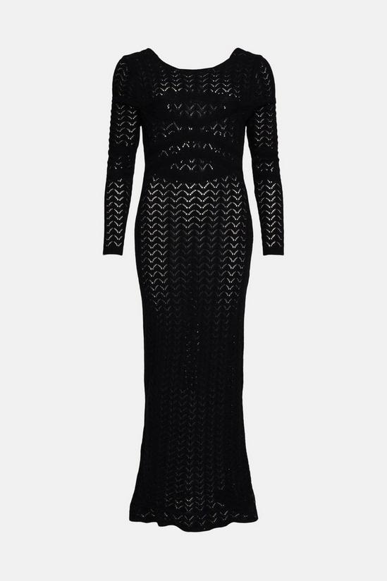 Dresses | Long Sleeve Open Back Crochet Maxi Dress | Warehouse