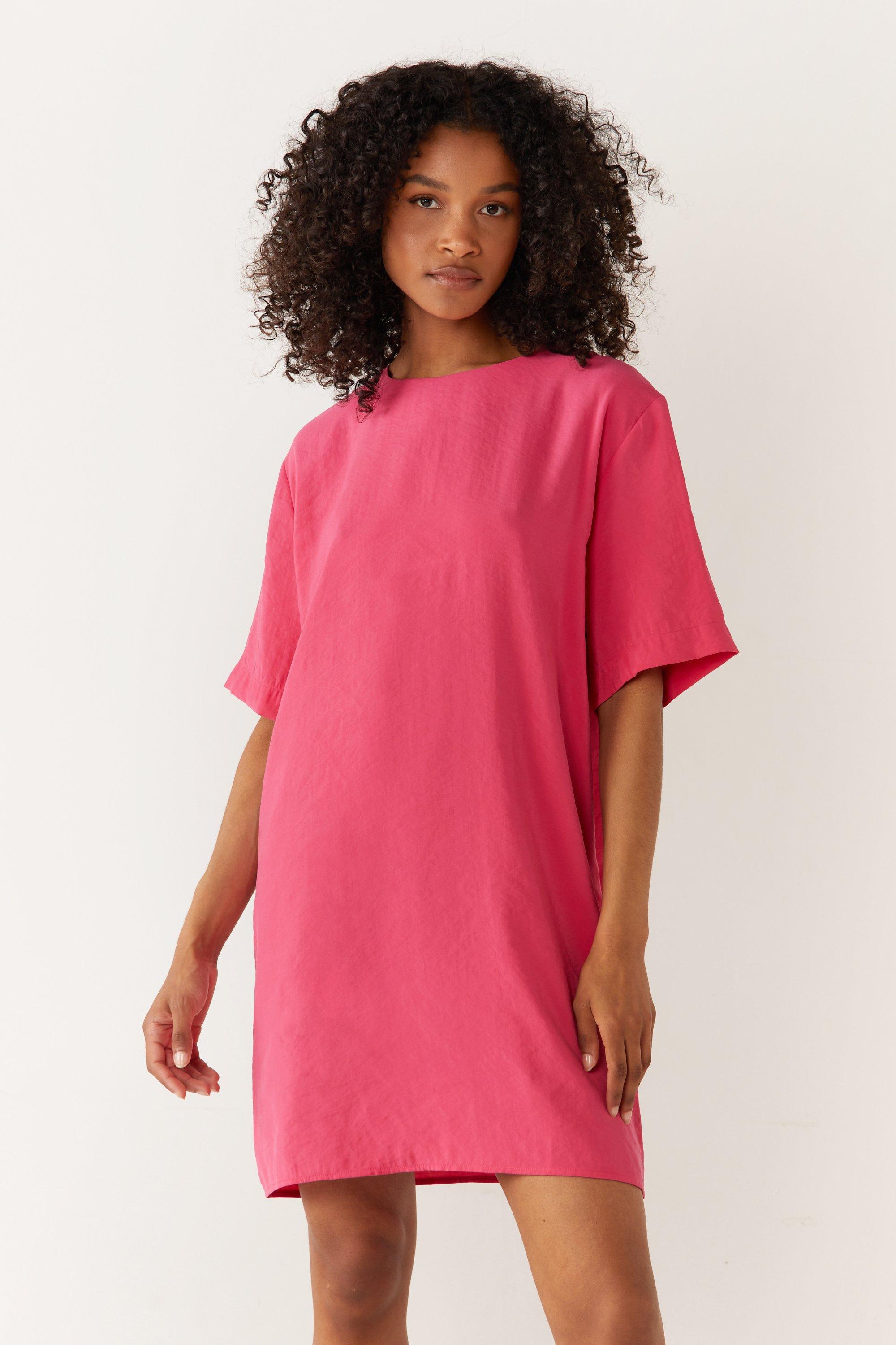 Short Sleeve Textured T-shirt Dress