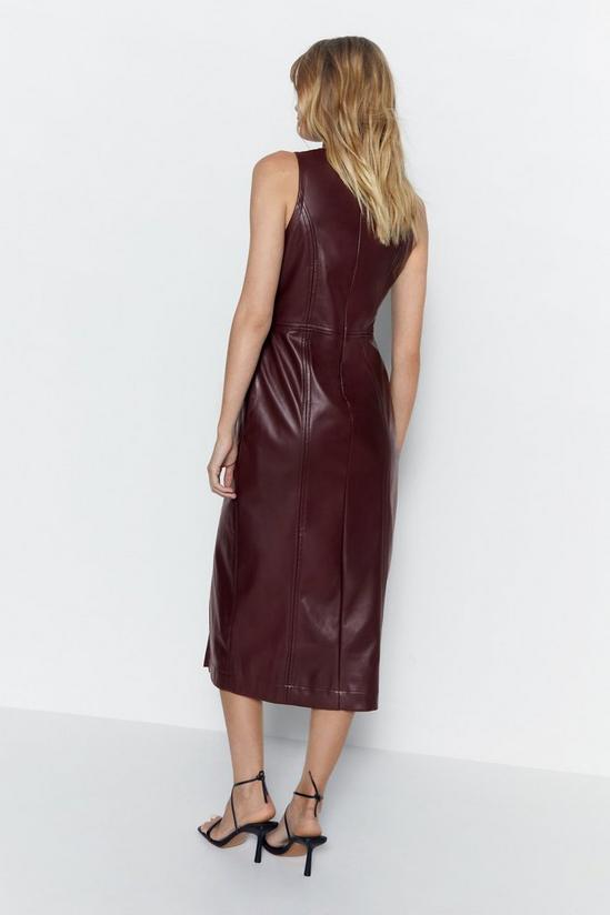 Warehouse Faux Leather Sleeveless Midi Dress 4