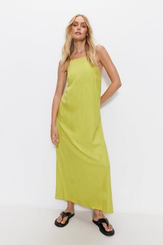 Product Linen Strappy Maxi Dress lime