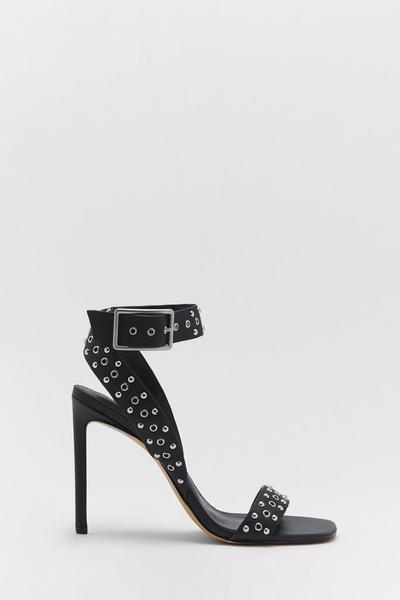 Leather Studded 2 Part Heels