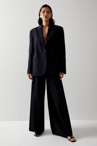 Women's Black Pintuck Detail Slim Fit Ladies' Tailored Ponte Trousers  Workwear – Threadbare