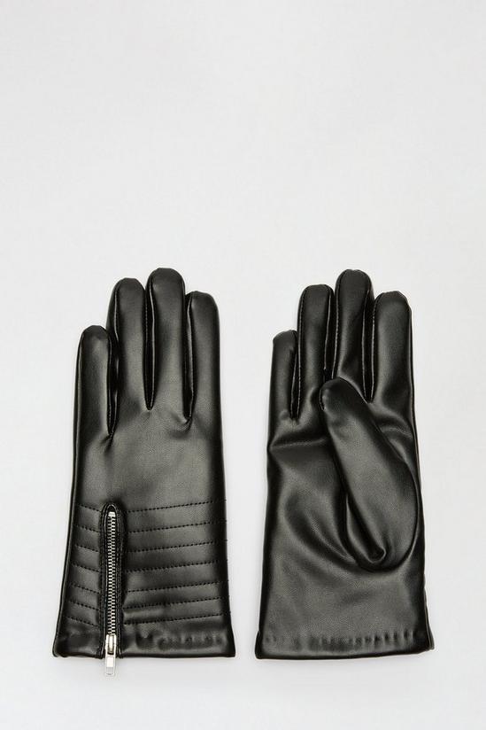 Wallis Faux Leather Zip Gloves 1