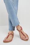 Wallis Janie Leather Toe Post Flat Sandals thumbnail 1