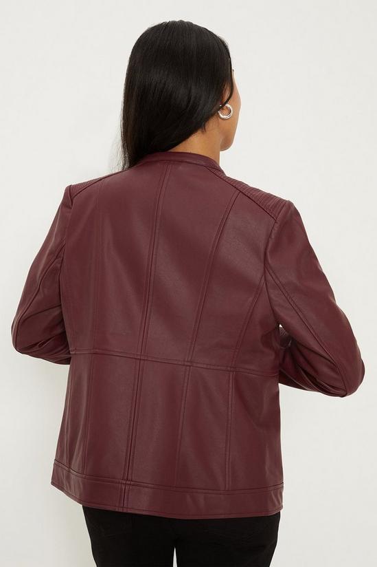 Wallis Petite Berry Faux Leather Seam Detail Jacket 3