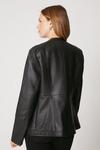 Wallis Black Faux Leather Pleat Detail Jacket thumbnail 3
