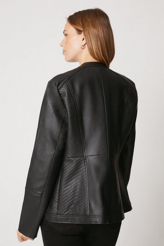 Wallis Black Faux Leather Pleat Detail Jacket 3