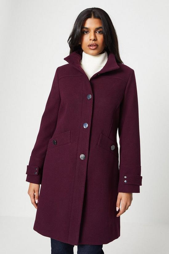 Jackets & Coats | Petite Funnel Neck Coat | Wallis