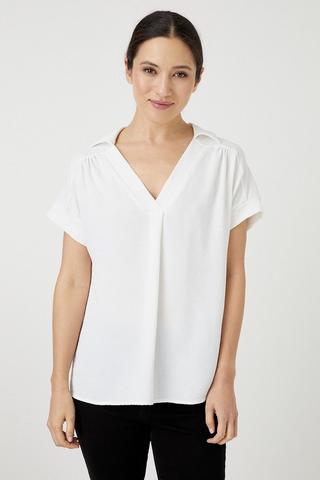 Women's Short Sleeve - White - Tropo - Size 8 - Tall - No Eyelets