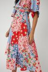 Wallis Multi Floral Patchwork Side Buckle Wrap Midi Dress thumbnail 2