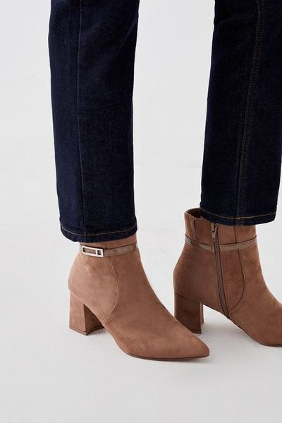 Wide Fit Ava Pointed Block Heel Boots