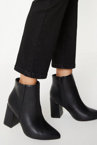 Wide Fit Abbey Pointed Ankle Boots