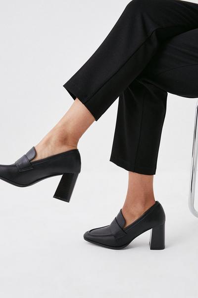 Lola Square Toe High Heel Penny Loafers