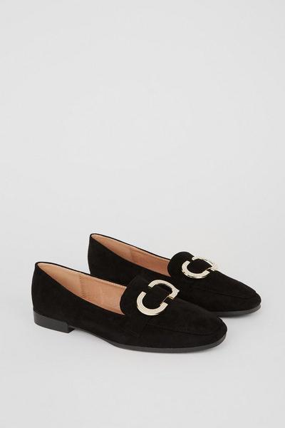 Lucille Diamante Buckle Detail Loafers