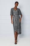 Wallis Tall Sequin Twist Wrap Midi Dress thumbnail 1