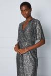 Wallis Tall Sequin Twist Wrap Midi Dress thumbnail 2