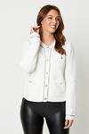 Wallis Boucle Round Neck Button Front Knitted Jacket thumbnail 1