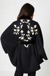 Wallis Contrast Embroidered Belted Cape thumbnail 4
