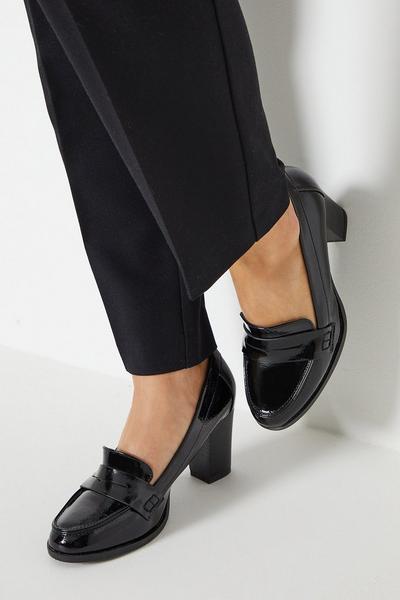 Lily High Block Heel Penny Loafers