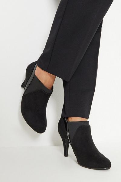 Adrienne Almond Toe Elastic Detail Pull On Ankle Boots