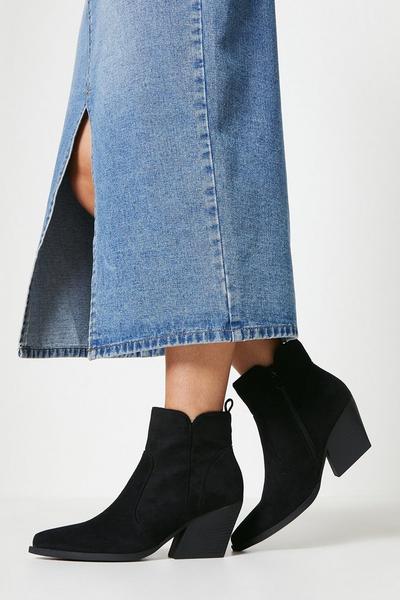 Avalon Pointed Western Ankle Boots