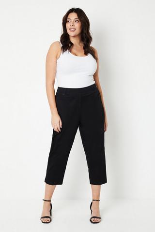 Product Curve Side Zip Stretch Crop Trousers black