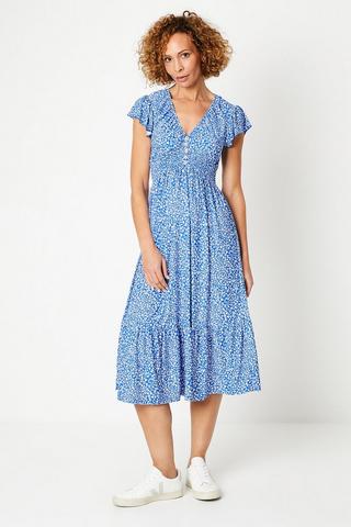 Product Jersey Flutter Sleeve Midi Dress blue