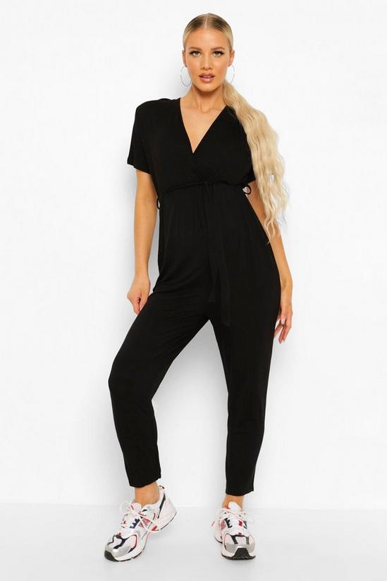 boohoo Maternity Wrap Front Lounge Jumpsuit 3
