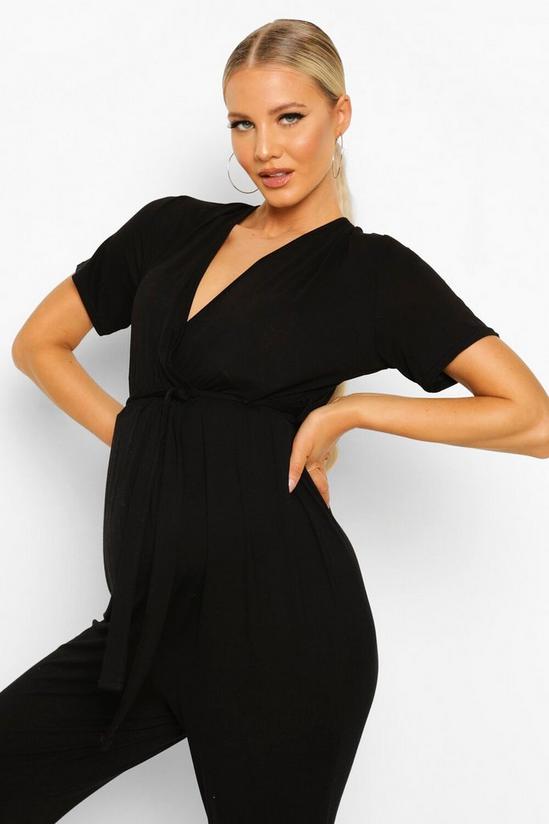 boohoo Maternity Wrap Front Lounge Jumpsuit 4