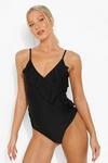 boohoo Maternity Frill Detail Strappy Swimsuit thumbnail 1