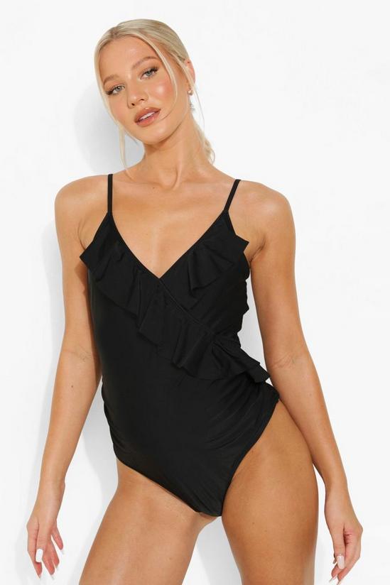 boohoo Maternity Frill Detail Strappy Swimsuit 1