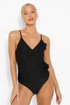 boohoo Maternity Frill Detail Strappy Swimsuit thumbnail 3