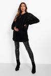 boohoo Maternity Button Detail Cable Collar Jumper thumbnail 1