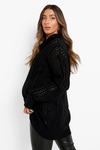 boohoo Maternity Button Detail Cable Collar Jumper thumbnail 2