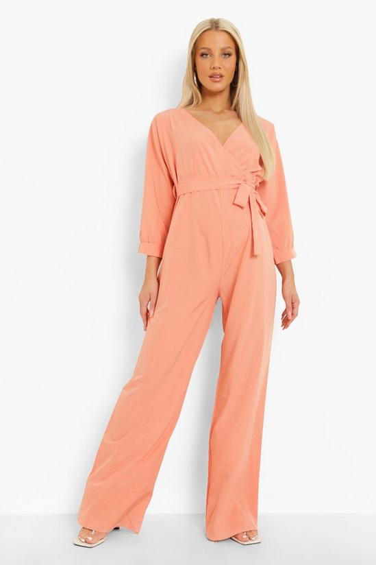 boohoo Maternity Off The Shoulder Woven Jumpsuit 1
