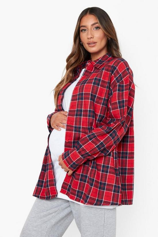 boohoo Maternity Oversized Check Shirt 1