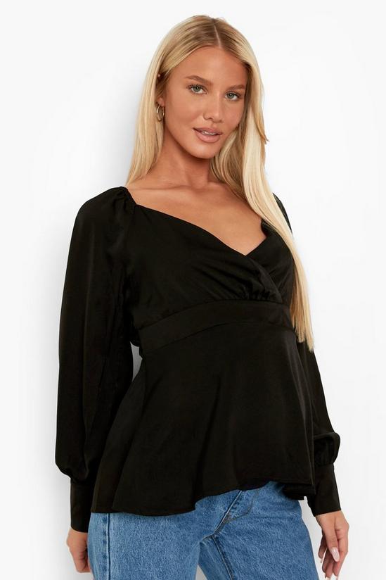 boohoo Maternity Wrap Front Smock Top 1