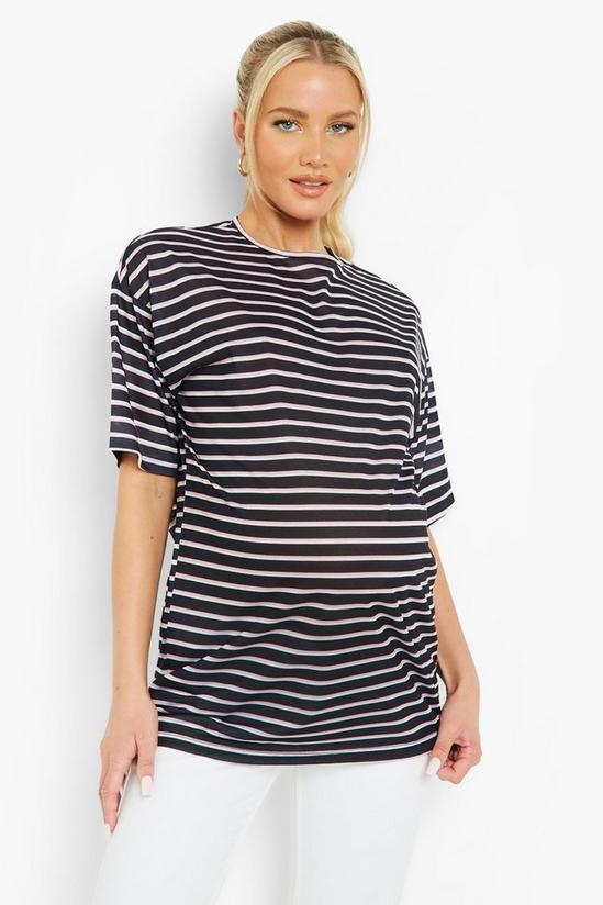 boohoo Maternity Stripe Oversized T-shirt 4