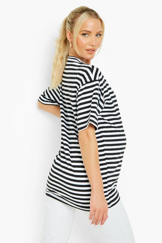 boohoo Maternity Stripe Oversized T-shirt 2
