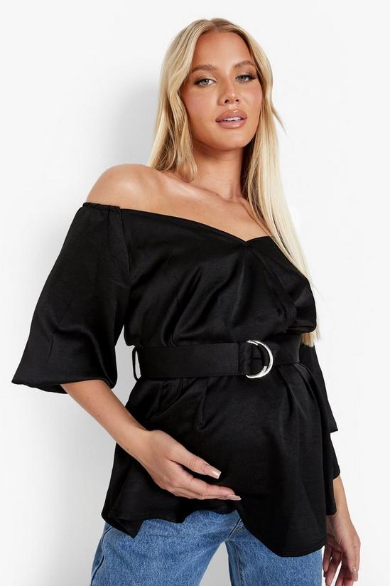 boohoo Maternity Woven Off The Shoulder Blouse 1