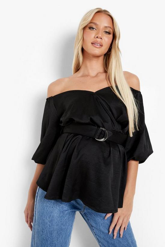 boohoo Maternity Woven Off The Shoulder Blouse 4
