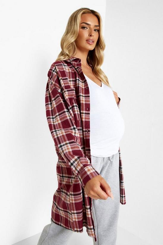 boohoo Maternity Oversized Check Shirt 1