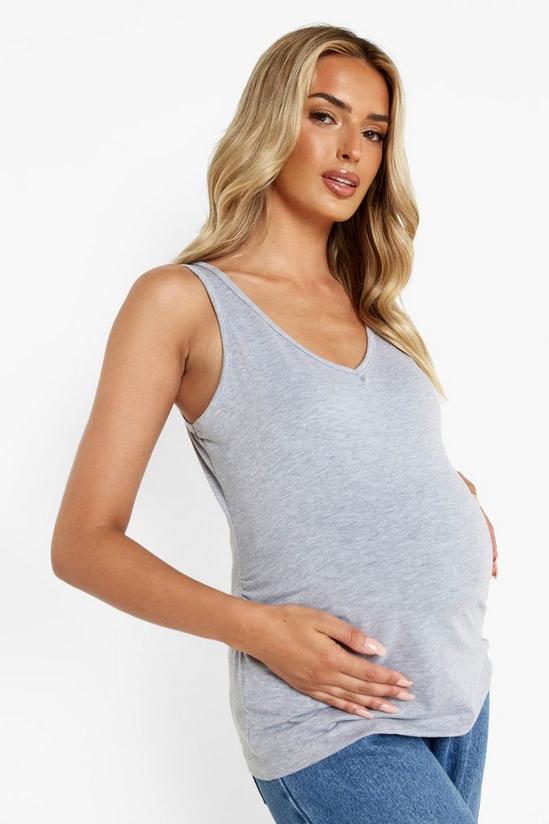boohoo Maternity V Neck Wide Strap Jersey Cami Top 1