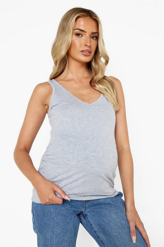 boohoo Maternity V Neck Wide Strap Jersey Cami Top 4