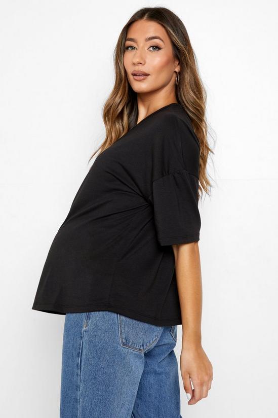 boohoo Maternity V Neck Oversized T-Shirt 2