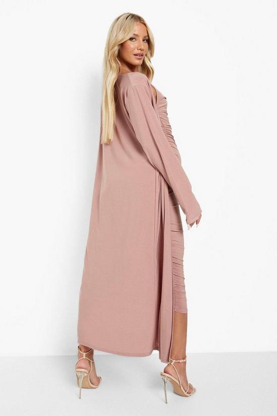 boohoo Maternity Strappy Cowl Neck Dress And Duster Coat 2