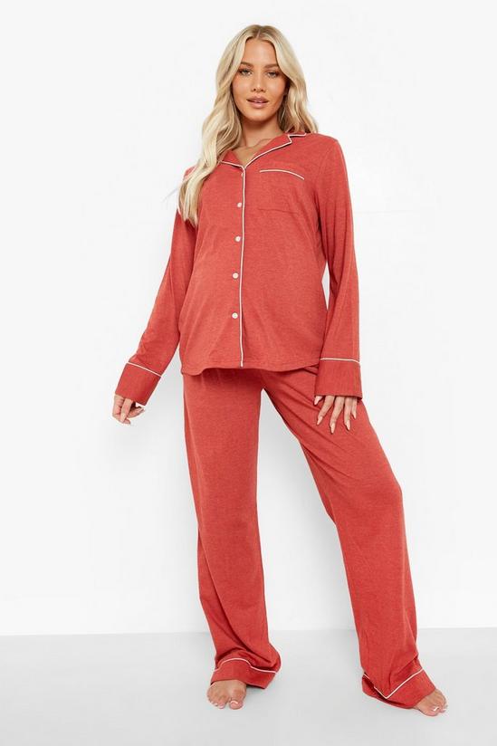 boohoo Maternity Jersey Button Pyjamas 3